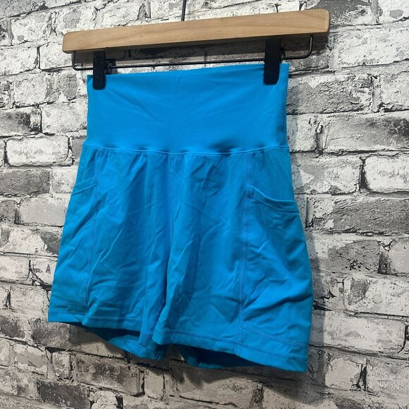 EUC Buffbunny Collection Rosa High Waisted 3" Shorts Size Small (Blue) - Picture 8 of 9